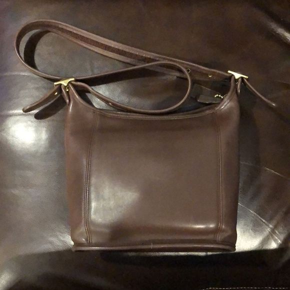 COACH Bleeker Brown Leather Bucket Duffle Feeder Crossbody Shoulder Bag 9816 - Picture 13 of 16